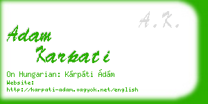 adam karpati business card